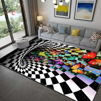 3D Vortex Illusion Carpet Entrance Door Floor Mat Abstract G
