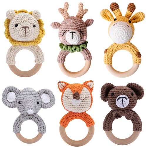 Baby Rattle Toys For Children 1Pc Smooth Beech Wood Teething