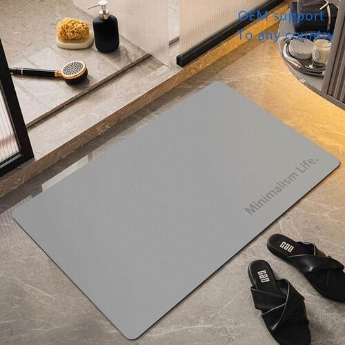 omaceous earth floor mat, solid color bathroom anti slip mat