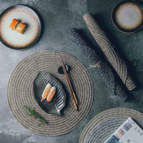 18CM round coasters 36CM hand-woven placemats