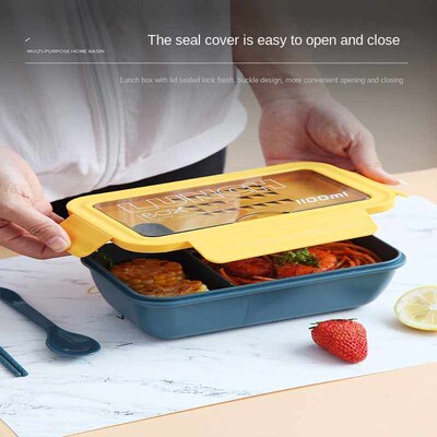 1100ml Microwave Lunch Box Portable 2 Layer Food Container H