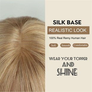 Human Hair Toppers with Bangs Blonde Real Remy Hair Topper S