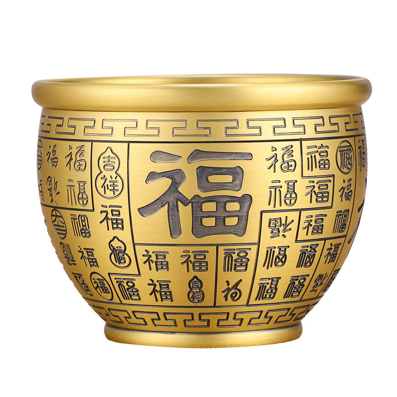 百福缸招财黄铜米缸元聚盆铜小福缸家用缸百福聚财客厅摆件,家居饰品,装饰摆件,淘宝优惠券,粉丝福利购,淘宝优惠卷