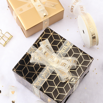 Organza Ribbon Christmas Heart/Love You/Just For You/Stars/D