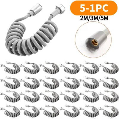 2/3/4 Meters Spring Shower Hose Flexible Connect Pipe Plasti