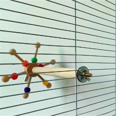 Wooden Sun Shaped Parrot Chewing Toy Educational Supplies