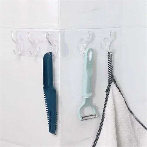 3/5/6 Row Transparent Strong Self Adhesive Hook Nail-free