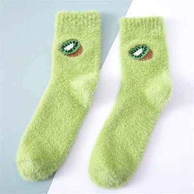 Women Fruit Fluffy Socks Autumn Winter Thermal Fuzzy Happy F