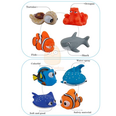 Baby Bath Toys Finding Fish Kids Float Spray Water Squeeze A