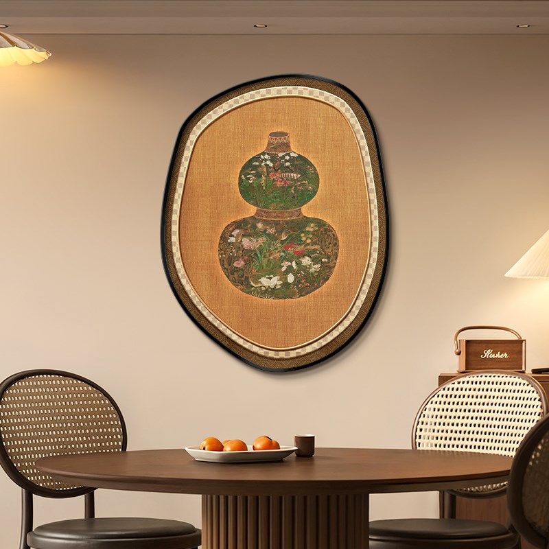 202新款葫芦餐厅装饰画中古风饭厅房间壁画客厅沙发背景墙面挂画,家居饰品,现代装饰画,淘宝优惠券,粉丝福利购,淘宝优惠卷