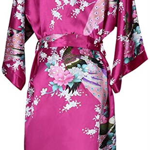 Silk Satin Wedding Bride Bridesmaid Robe Floral Bathrobe Sho