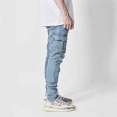 In Stock Jeans Mens Side Pocket Skinny Jeans Mens Hair Gen