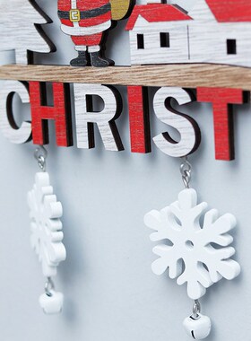 Wooden Christmas Door Hanging Oranments Wall Xmas Dec Merry