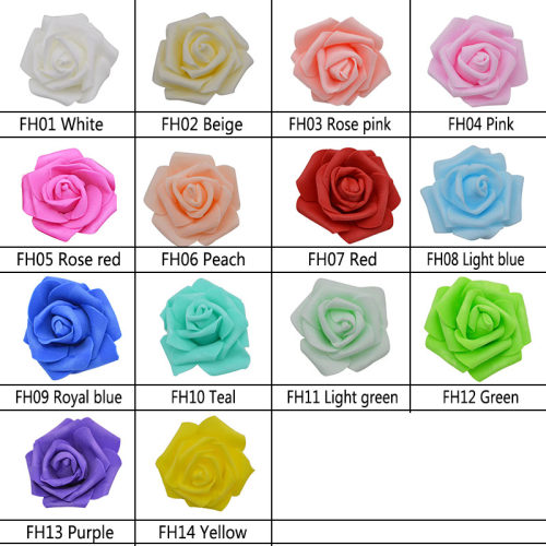 6cm Wedding Roses Foam Artificial Rose Flowers Head Wreath D