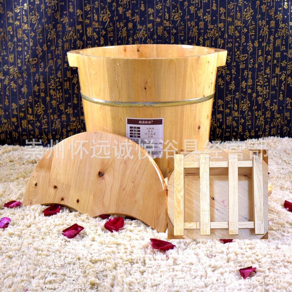 40cm香柏木双耳加盖凳泡脚桶足浴盆洗脚木桶厂家直供木制品