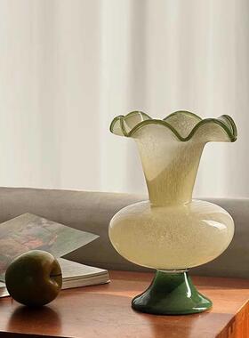 脚中古法式复古高铃兰风灯花瓶中古值琉璃花瓶ODT装饰品高颜艺术