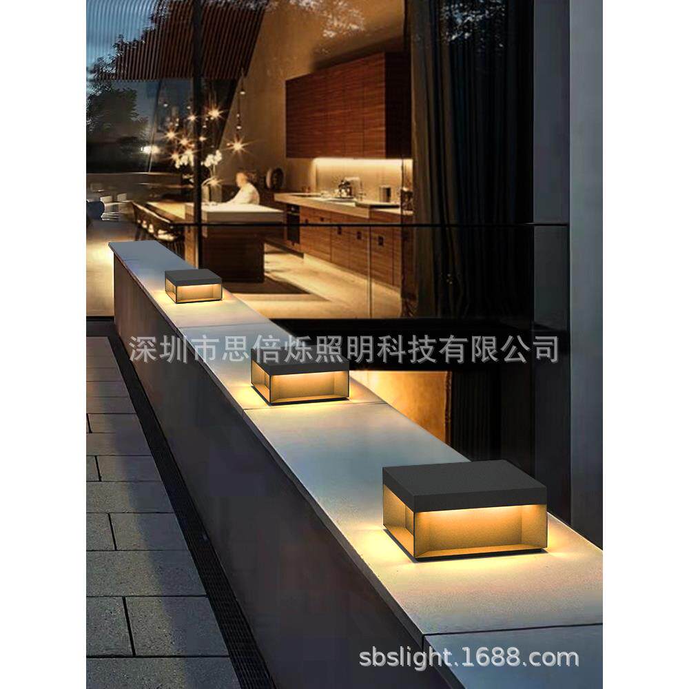 太9520阳能柱头灯户防水庭大院代灯现灯别墅外私宅围墙灯门花园景