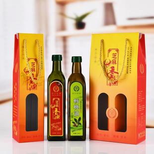 芝麻油瓶包装盒小磨香油瓶手提袋分装瓶礼品盒核桃油山茶油玻璃瓶