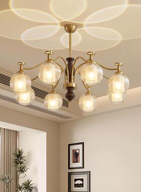 新中式卧室书房围感投影灯中古风复客氛厅吊胡桃木81331色古餐厅