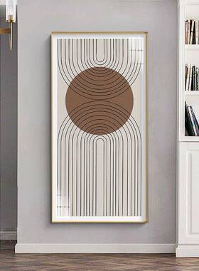 现代简约原道木P56279色抽象几何挂画北欧廊过画壁入走户玄关竖版