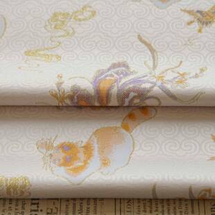 式CB-N5-47面色金丝猫咪织锦缎马甲中童装织料汉服旗袍装饰布