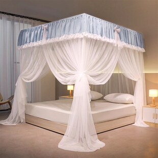 新款公主风落地蚊帐卧室防蚊帐纱床幔三开门家用蒙古包高级感床帘