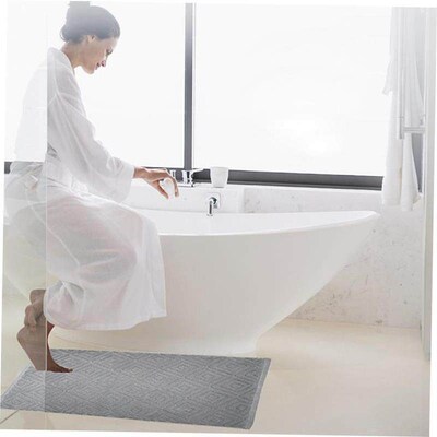 Luxury jacquard thickened Cotton bath mat - Absorbent floor