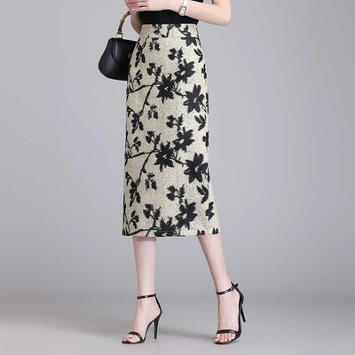 Fashion Skirt Mid-length Hip Skirt Split One-step Skirt Spri