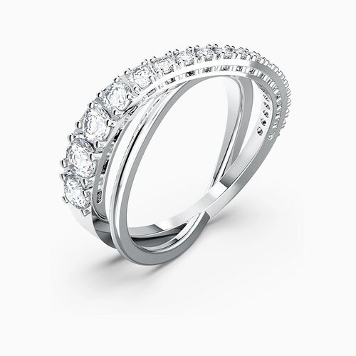 New double-breasted ring with attractive interwoven thread f