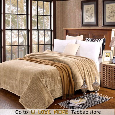 Home textile Fleece Blanket plaid super soft coffee Japanese