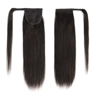 tail Human Hair Wrap Around Bone Straight Brazilian Remy Hai