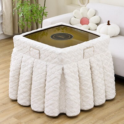 正方形电炉罩加绒加厚取暖桌布冬季保暖罩麻将机罩烤火桌罩