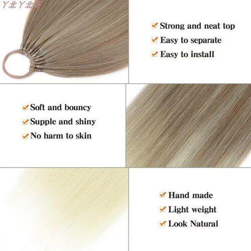 60cm Wig tail Rubber Band Strap Straight Long Hair tail High