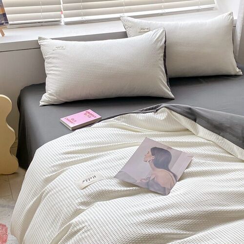 Bed Four-piece Set Nantong Sanding Quilt ver Solid Color Bed