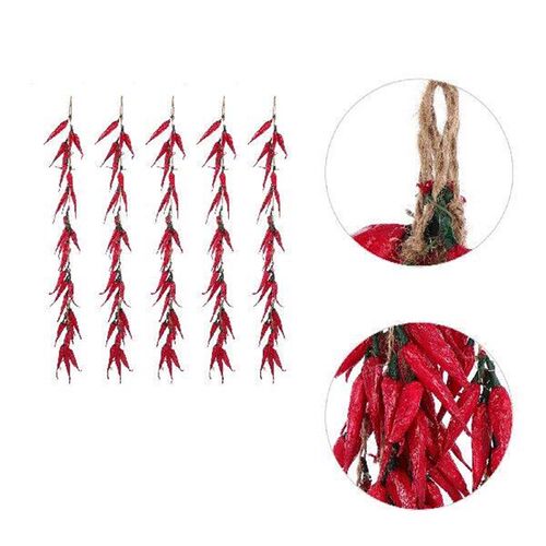 5 Pcs Chili Pepper Model Decoration Farmhouse Hanging