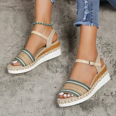 Foreign Trade Ethnic Style One Button Thick Bottom Slope Hee