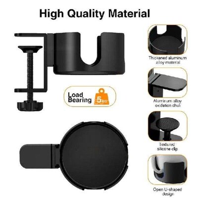 Q6PE Desk Cup Holder Clip Mugs Storage Rack Clip On Table