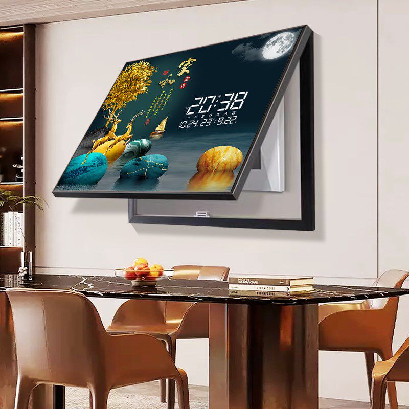 电子钟数显插电表箱装饰画夜间可视电闸盒配电箱总开关遮挡画挂钟,家居饰品,电表箱装饰画,淘宝优惠券,粉丝福利购,淘宝优惠卷