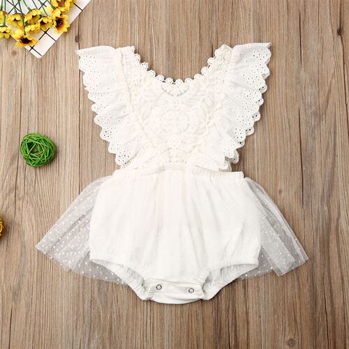 Newborn Toddler Baby Girl Princess Flower Lace Romper Jumpsu