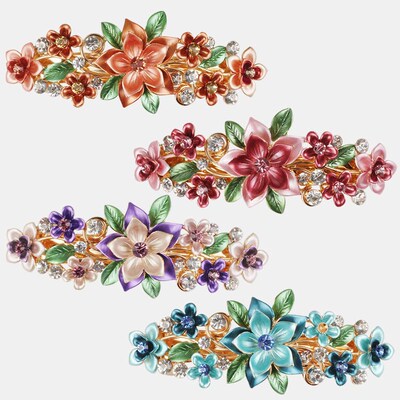 Korean version of crystal flower spring clip painting lacque
