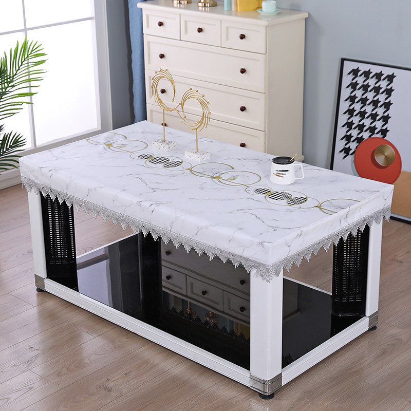 欧式茶几桌布烤火桌防水皮罩电炉罩长方形防油电暖桌罩耐脏餐桌,居家布艺,微波炉罩,淘宝优惠券,粉丝福利购,淘宝优惠卷