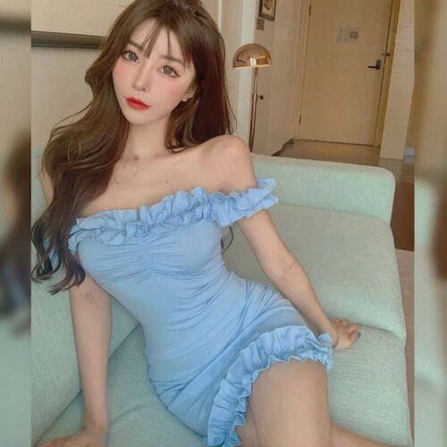 Women Summer Dresses Casual Smocked Ruffle Bodycon Mini