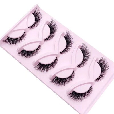 5 Pairs Fox Eye Lashes Winged End Eye Elongated Eyelashes Cl
