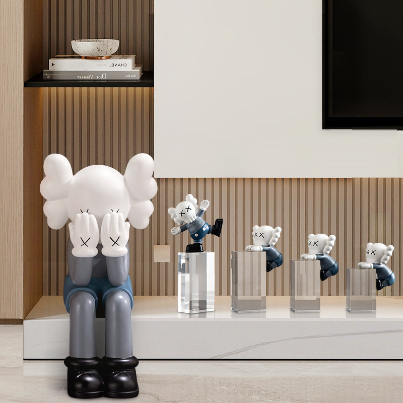 电视柜暴力熊装饰大摆件玄关落地客厅家居饰品坐姿kws公仔高级感