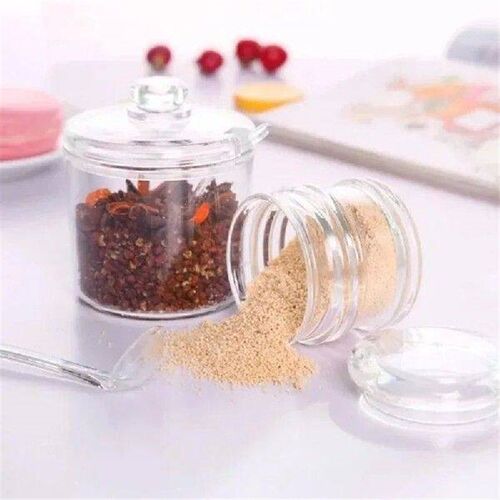 Clear Seasoning Jar with Spoon Household Kitchen Sealed