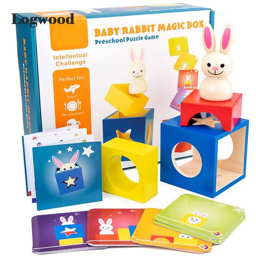 Baby Toys Rabbit Magic Box cube Wooden Toys For Kids Animal