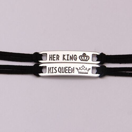 Fashion 2Pcs Matching Set Men His Queen Her King Alloy Coupl