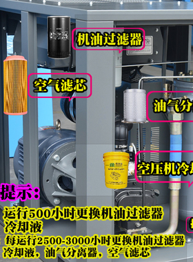 广东汉德智能风螺杆空压机气压缩机3022KW保养三滤空气过滤芯
