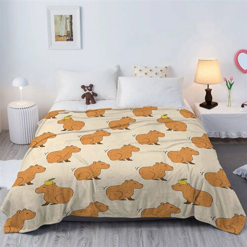 rembling Capybara Blanket Printed Throw Blanket Plush Fluffy