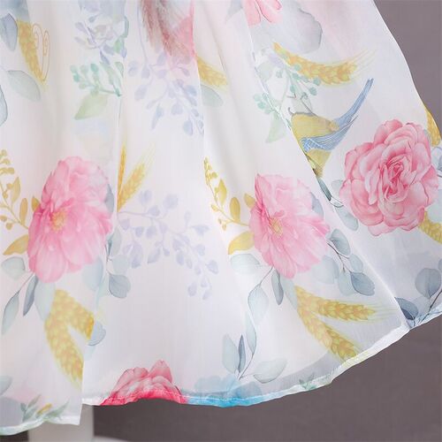 Flower Puff Sleeve Dress Child Girls Princess Dress Kids 3 6